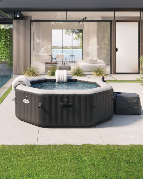 PureSpa™ Jet and Bubble Deluxe Inflatable Hot Tub Set - 6 Person