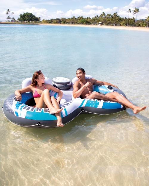 River Run™ 2 Inflatable Floating Lake Tube - Blue Rapids