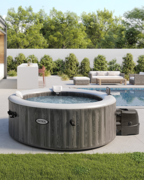 4-Person PureSpa Greywood Deluxe Round Bubble Spa Set
