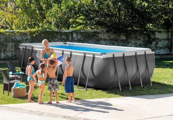 18ft X 9ft X 52in Ultra Frame Rectangular Pool Set Intex