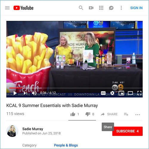 6/27/2018 Intex French Fries Pool Float featured on KCAL 9 Summer