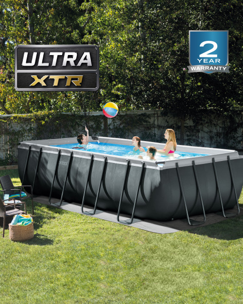INTEX Rectangular Ultra XTR® Frame Above Ground Pool with Sand Filter ...