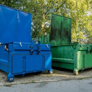 Two compactor bins.