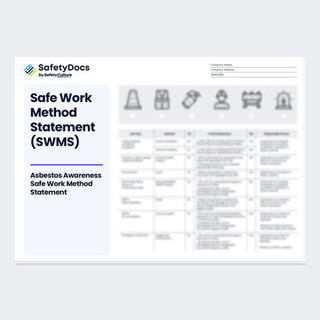 Asbestos Awareness Safe Work Method Statement Document Mockup