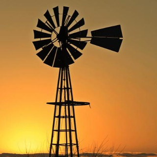 sunset, windmill, farm