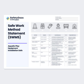 Aquatic Play Equipment Installation Safe Work Method Statement Document Mockup