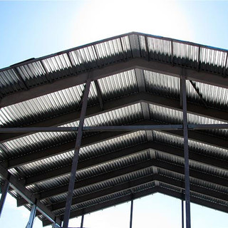 Corrugated roof top for storage or pavilion