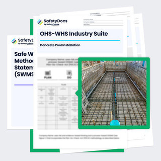 Concrete Pool Installation OHS-WHS Industry Suite Mockup