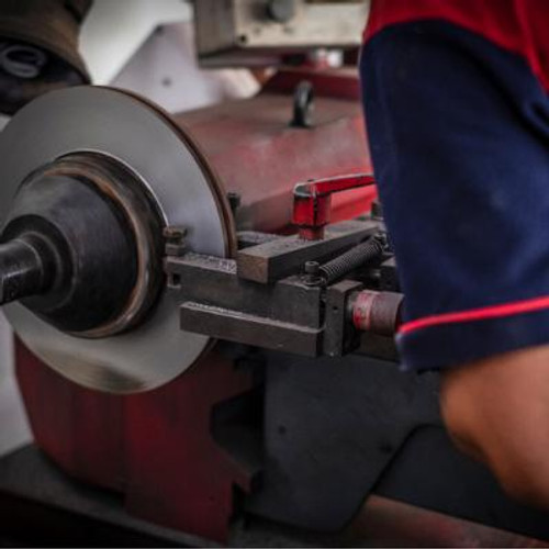 On vehicle lathe brake