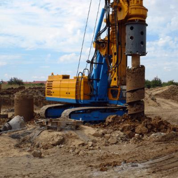 mobile plant drilling into the ground.