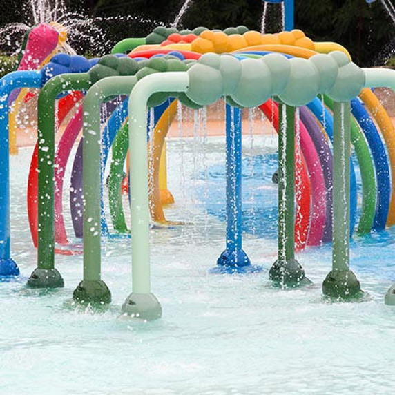 Splash equipment at water park