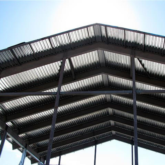 Corrugated roof top for storage or pavilion