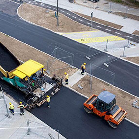 Road construction and repairing works in urban city