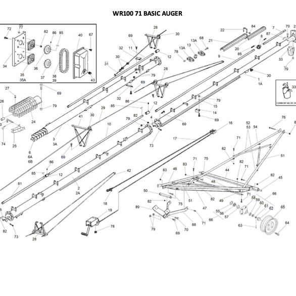 AGI Westfield WR 100-71 Basic Auger Parts Finder