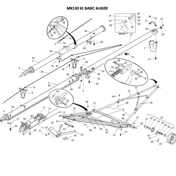 AGI Westfield MK 130-61 Basic Auger Parts Finder