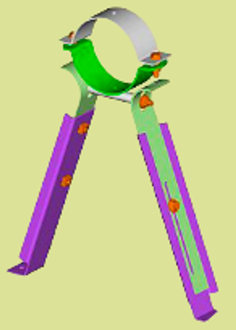 Adjustable Tube Support Bracket Assembly - 5"