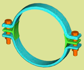 Heavy Duty Hose Clamp - 6" 2-Bolt Style
