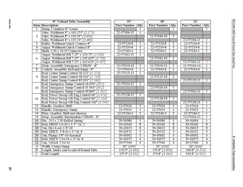 Brock 1500 Series 8" Unload Parts List product photo