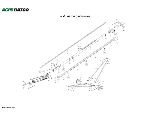 AGI Batco BCX3 1539 TDFL Main Assembly Parts Finder product photo