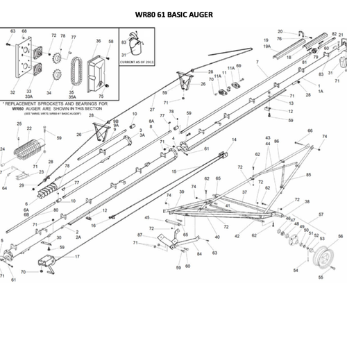 AGI Westfield WR 80-61 Basic Auger Parts Finder product photo