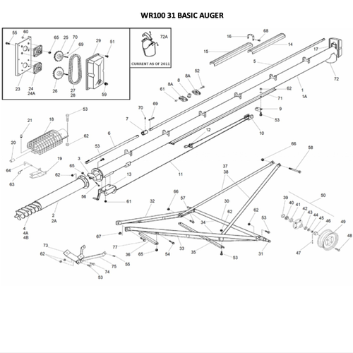 AGI Westfield WR 100-31 Basic Auger Parts Finder product photo