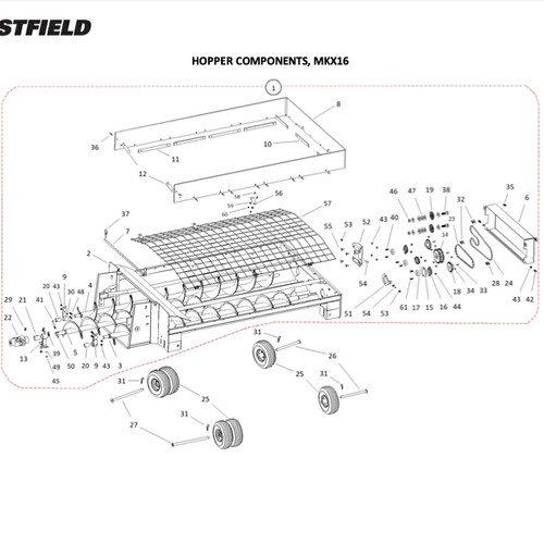 AGI Westfield MKX 16-85 Basic Auger Parts Finder