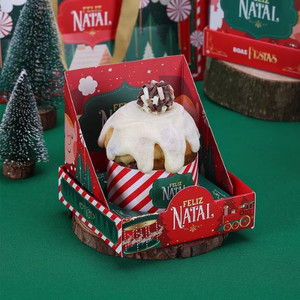 Jango Embalagens 10 Pack Mini Panettone Box with Acetate Lid NOITE FELIZ (Code 4265)  Jango Embalagens 10 Pack Mini Panettone Box with Acetate Lid NOITE FELIZ (Code 4265)