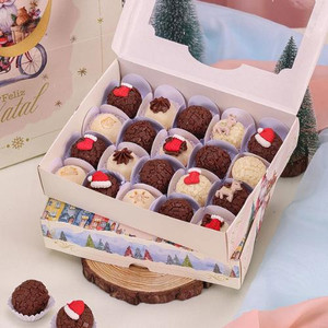 Jango Embalagens 10 Pack - Box for 20 truffles  with window NEVE (Code 4388)  Jango Embalagens 10 Pack - Box for 20 truffles  with window NEVE (Code 4388)