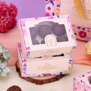 Jango Embalagens 10 Pack - Box for 6 or 4 truffles  with window GRACIOSA   (Code 4064)