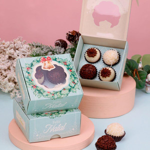 Jango Embalagens 10 Pack  4 Brigadeiros Box - Truffle -Bonbon Box 5068 