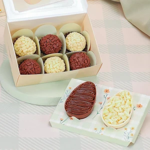 Jango Embalagens 10 Pack  Easter Egg Box DUO  With Acetate Lid FLORIR (Code 5486) 