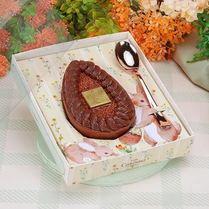 Jango Embalagens 10 pack Spoonable Easter Box FLORIR  for 250/350/500GR | With Acetate Lid  (CODE 5543 ) 