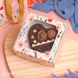 Jango Embalagens Square Flower Design  Box  for Heart  (200g)  Jango Embalagens Square Flower Design  Box  for Heart  (200g)