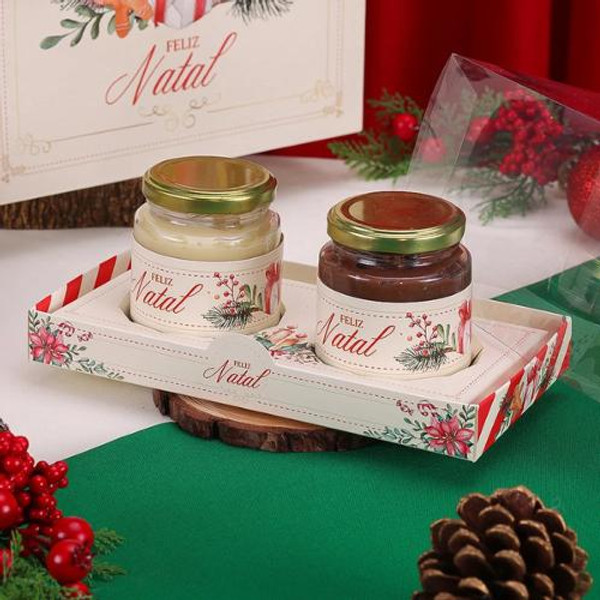 Jango Embalagens 10 Pack Box for 2 Mini Panettones with Acetate Lid BOM VELHINHO (Code 4273) 