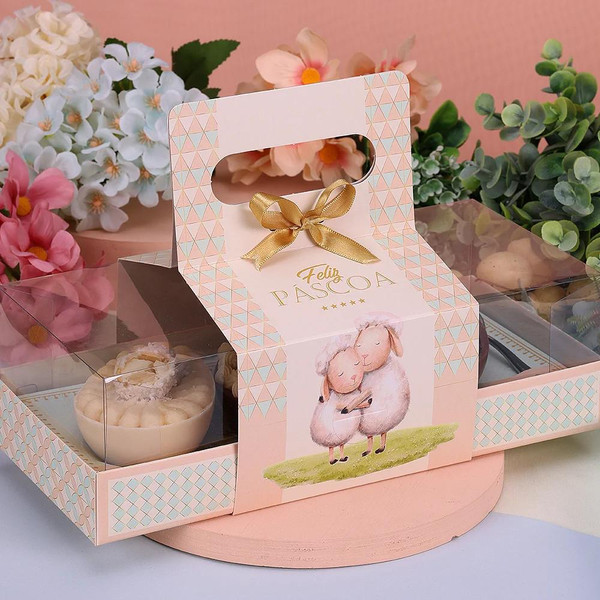 Jango Embalagens 10 Pack  Easter Egg Box  | 3X100g | With Acetate Lid and Handle Optional ( PASTOREIO- Code 4594) 