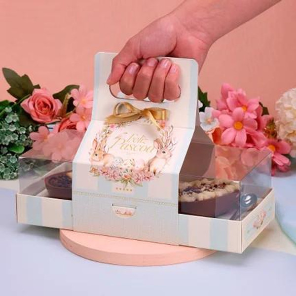 Jango Embalagens Easter Egg Box  | 3X100g | With Acetate Lid and Handle Optional ( SUBLIME- Code 4591) 