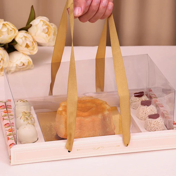Jango Embalagens 10 Pack - Bentô Cake box  with 6 Truffles - TULIPAS (Code 5029) 