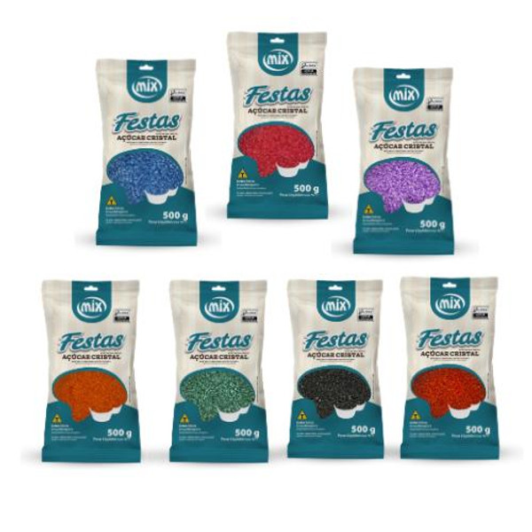 Mix Colored Crystal Sugar  – Açucar de Confeitar Colorido - MIX 