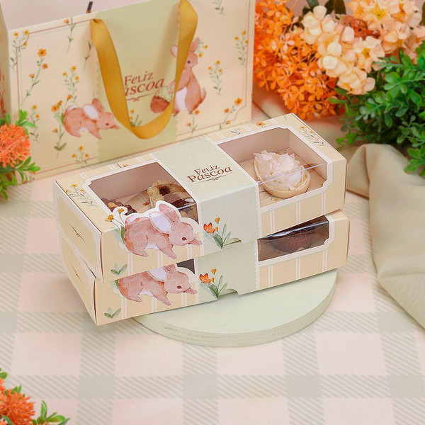 Jango Embalagens 10 Pack  Easter Egg Box  |4x50g With Acetate Lid FLORIR(code 5507) 