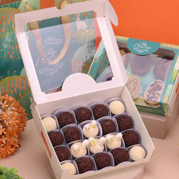 Jango Embalagens 10 Pack  Easter Egg Box  |6x50g With Acetate Lid(NATUREZA-Code 4655) 