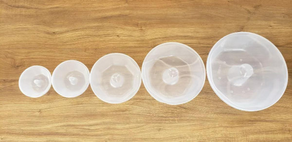 Oven Safe Plastic Extra Large Pudding/Flan Pan With Lid - 5 Pack (1.1L) FLOWER BLUESTAR