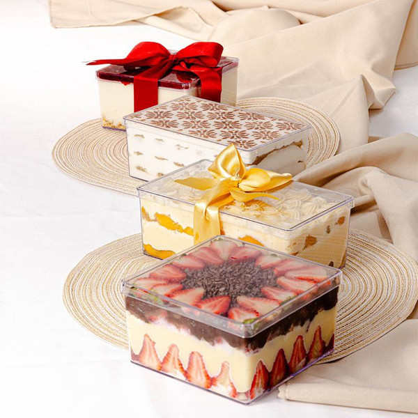 Bluestar Square and Rectangular Acrylic Box For Dessert / Cake Box (2 Sizes) 