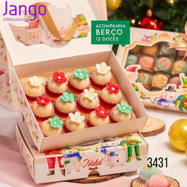 Jango Embalagens 10 Pack - Christmas Brigadeiro Box  (Code 3431 )  6 and 12  Cavities 