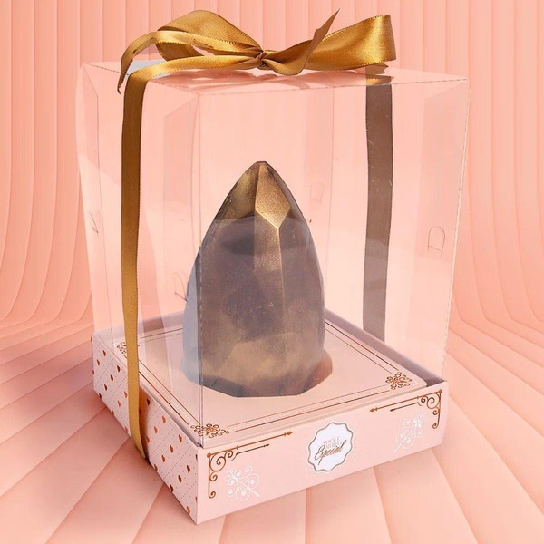 Jango Embalagens 10 Pack  Standing Up Easter Egg Boxes With Transparent Lid 350/500g | 2 Options (ADMIRAÇÃO Code -Code 2491) 