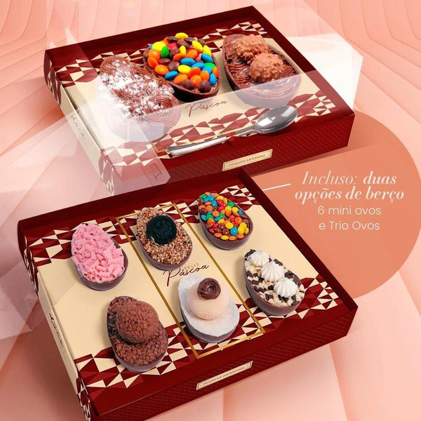 Jango Embalagens 10 Pack  Easter Egg Box  |6x50g  or  3X100g | With Acetate Lid |  3 Options (MAGMA-Code 2514 ) 