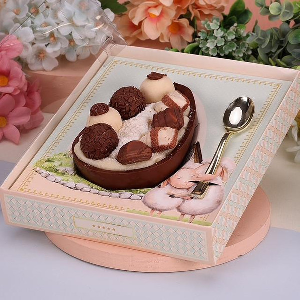 Jango Embalagens 10 pack Spoonable Easter Box for 250/350/500g | With Acetate Lid PASTOREIO   (Code 4552 ) 