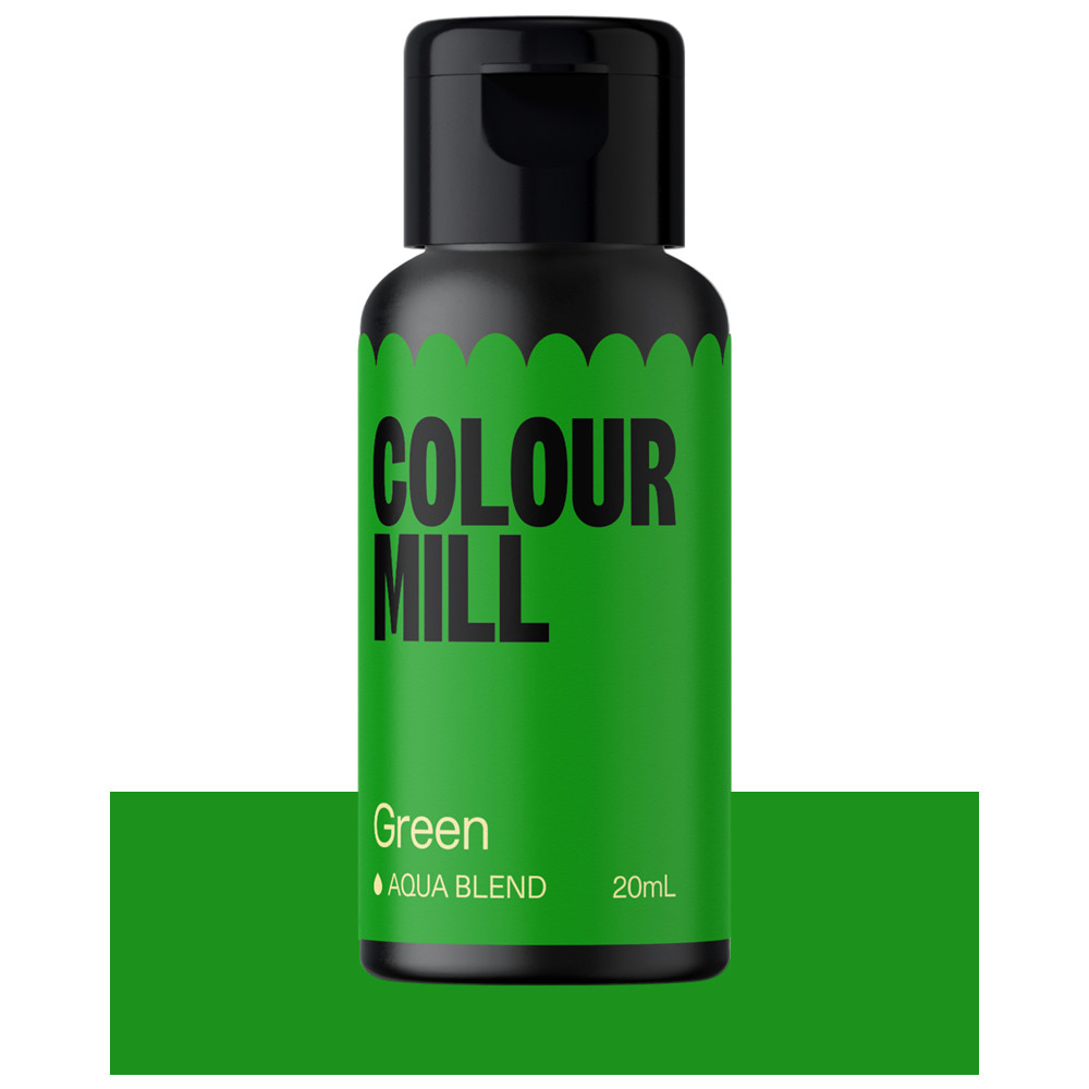 Colour Mill Aqua Blend Water-Based Food Coloring 20 Milliliters, Green