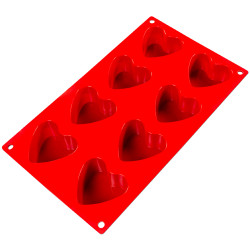 Fat Daddio's Silicone Mold, Heart, 2.75 oz., 8 Cavities