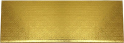 O'Crème Rectangular Gold Cake Board 1/4" Thick, 14" x 5-7/8" pk of 10