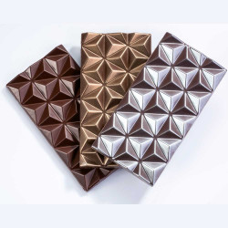 Martellato Clear Polycarbonate Chocolate Mold, Connected-Pyramids Tablet